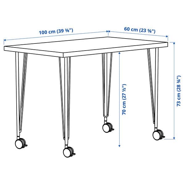 Ikea LINNMON / KRILLE - Desk, dark grey/white, 100x60 cm