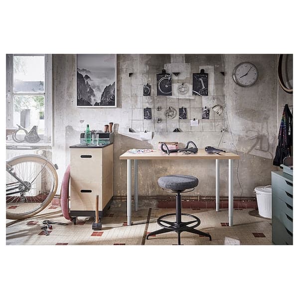 Ikea LINNMON / OLOV - Desk, white stained oak effect/white, 100x60 cm