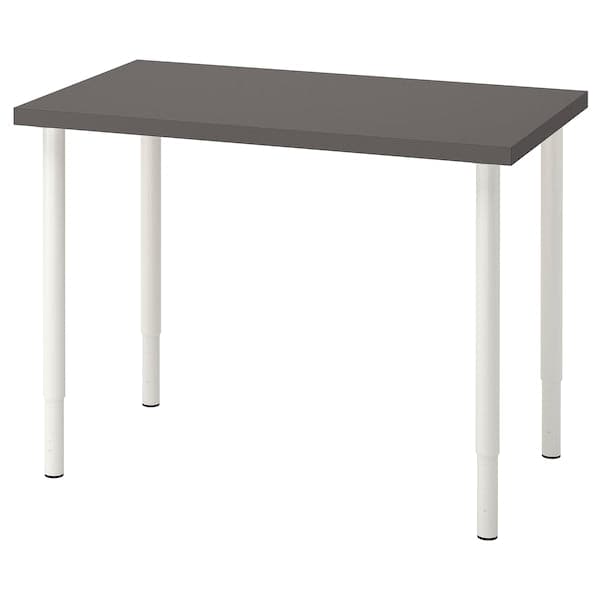 Ikea LINNMON / OLOV - Desk, dark grey/white, 100x60 cm