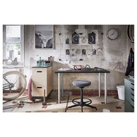 LINNMON / OLOV - Desk, dark grey/white, 100x60 cm - best price from Maltashopper.com 39416116