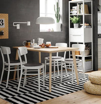 LISABO / IDOLF Table and 4 chairs - frax/white veneer 140x78 cm , 140x78 cm - Premium Kitchen & Dining Furniture Sets from Ikea - Just €622.99! Shop now at Maltashopper.com