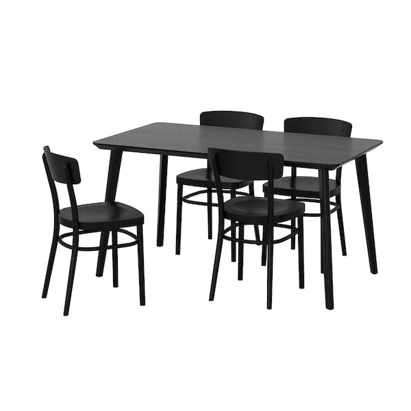 LISABO / IDOLF Table and 4 chairs - black/black 140x78 cm , 140x78 cm - best price from Maltashopper.com 19252187