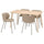 LISABO / KRYLBO table and 4 chairs, ash veneer/Tonerud dark beige, 140x78 cm