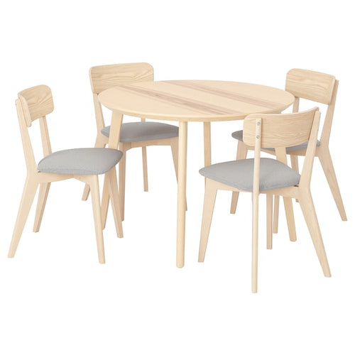 LISABO / LISABO - Table and 4 chairs, ash/Tallmyra white/black,105 cm