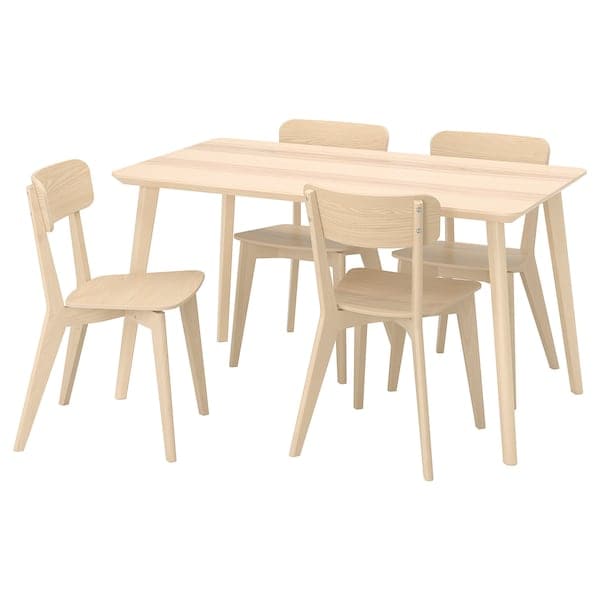 Ikea LISABO / LISABO - Table and 4 chairs, ash veneer/ash, 140x78 cm