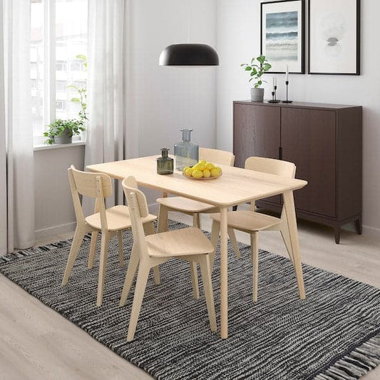 Ikea LISABO / LISABO - Table and 4 chairs, ash veneer/ash, 140x78 cm