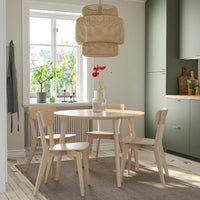 LISABO / LISABO - Table and 4 chairs, ash veneer/ash, 105 cm - best price from Maltashopper.com 69554856