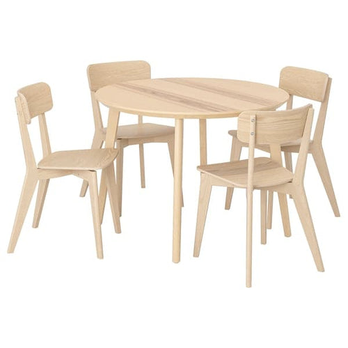 LISABO / LISABO - Table and 4 chairs, ash veneer/ash, 105 cm