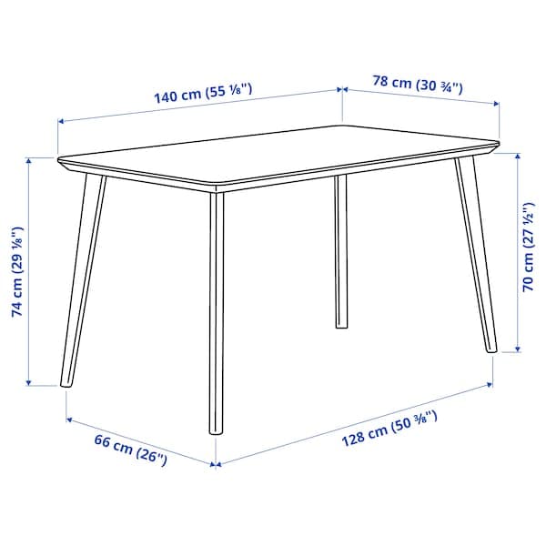 LISABO / LISABO - Table and 4 chairs, ash veneer/black, 140x78 cm - best price from Maltashopper.com 89385532