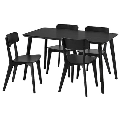LISABO / LISABO - Table and 4 chairs, black/black, 140x78 cm - best price from Maltashopper.com 19385535