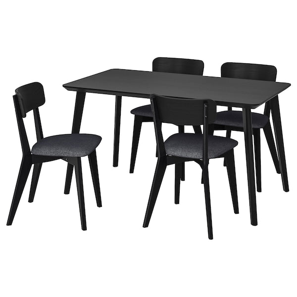LISABO / LISABO - Table and 4 chairs, black/Tallmyra black/grey,140x78 cm - best price from Maltashopper.com 09554915