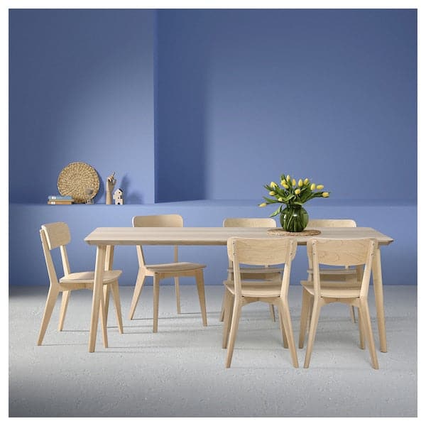 LISABO / LISABO - Table and 6 chairs, ash veneer/ash veneer, , 200 cm - best price from Maltashopper.com 49545085