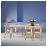 LISABO / LISABO - Table and 6 chairs, ash veneer/ash veneer, , 200 cm - best price from Maltashopper.com 49545085