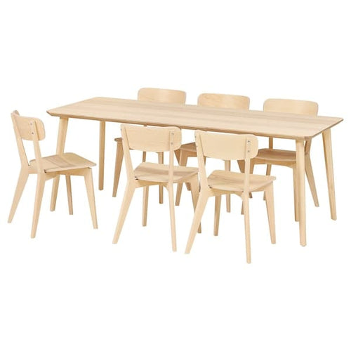 LISABO / LISABO - Table and 6 chairs, ash veneer/ash veneer, , 200 cm