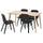 LISABO / ODGER table and 4 chairs, ash veneer/anthracite, 140x78 cm
