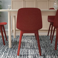 LISABO / ODGER - Table and 4 chairs, ash veneer/red, 140 cm - best price from Maltashopper.com 99440745