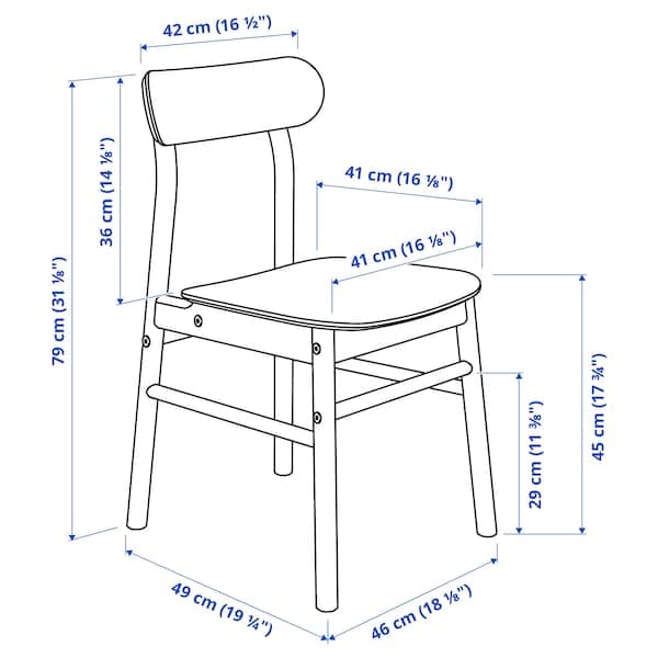 Ikea LISABO / RÖNNINGE - Table and 4 chairs, ash veneer/birch, 140x78 cm
