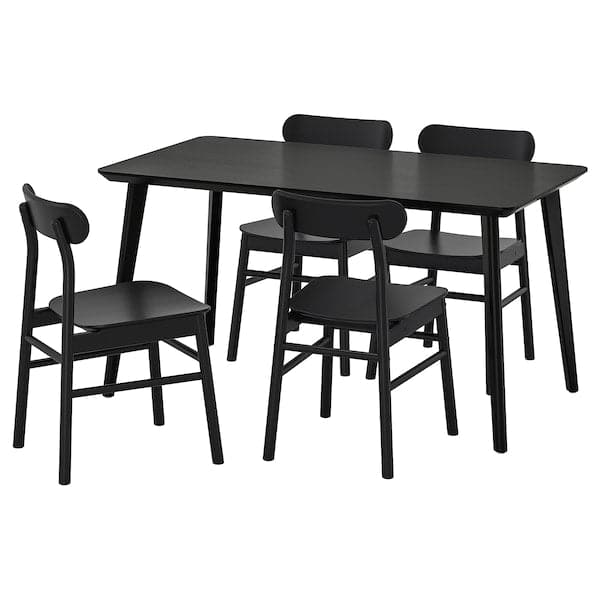 LISABO / RÖNNINGE Table and 4 chairs - black/black 140x78 cm , 140x78 cm - best price from Maltashopper.com 79297121