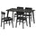 LISABO / RÖNNINGE table and 4 chairs, black/black, 140x78 cm