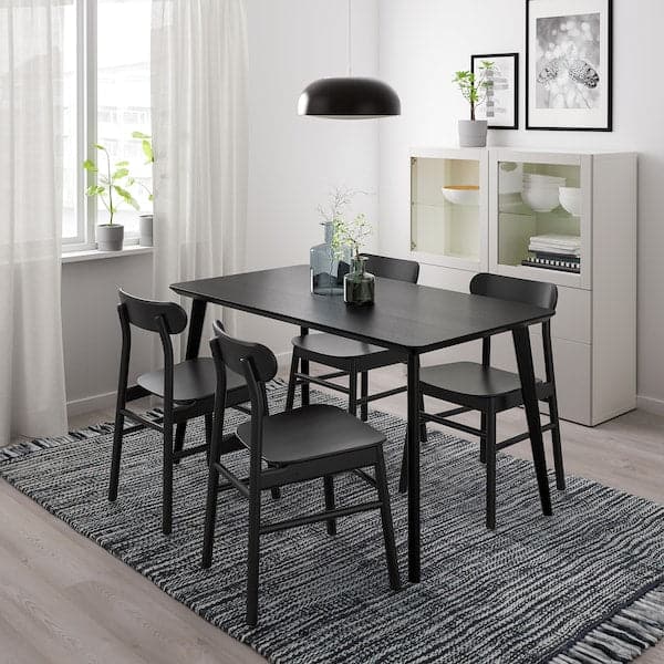 LISABO / RÖNNINGE Table and 4 chairs - black/black 140x78 cm , 140x78 cm - best price from Maltashopper.com 79297121