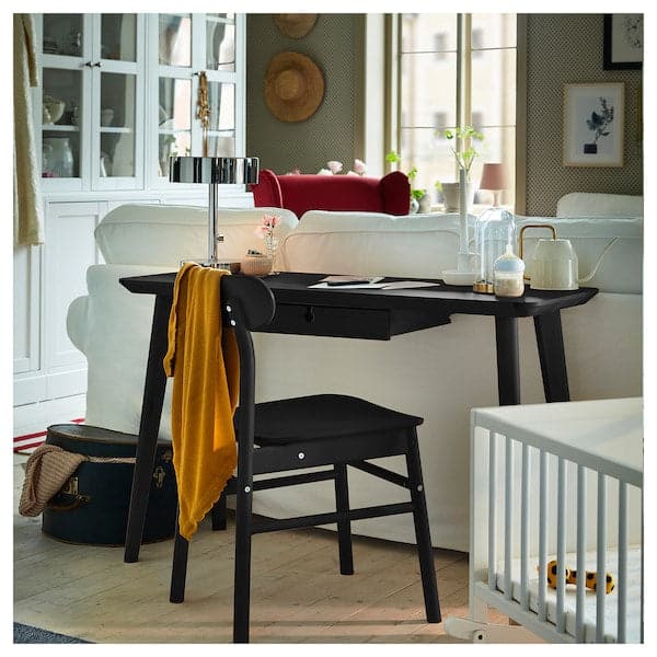 LISABO - Desk, black, 118x45 cm - best price from Maltashopper.com 50540968