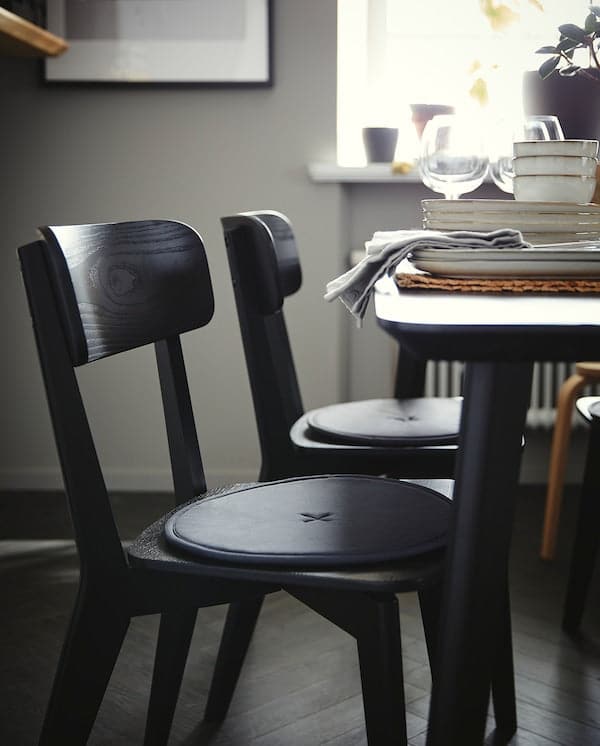 Black wooden sales chairs ikea