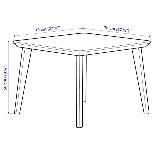 Ikea LISABO - Coffee table, ash veneer, 70x70 cm