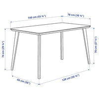 LISABO - Table, ash veneer, 140x78 cm - best price from Maltashopper.com 70294339