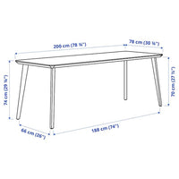 LISABO - Table, ash veneer, , 200x78 cm - best price from Maltashopper.com 10563773