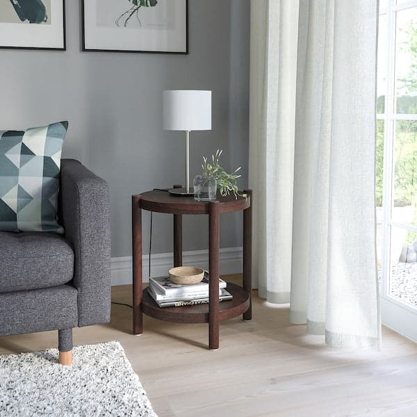 Ikea LISTERBY - Side table, dark brown beech veneer, 50 cm