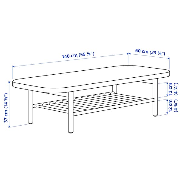 Ikea LISTERBY - Coffee table, dark brown beech veneer, 140x60 cm