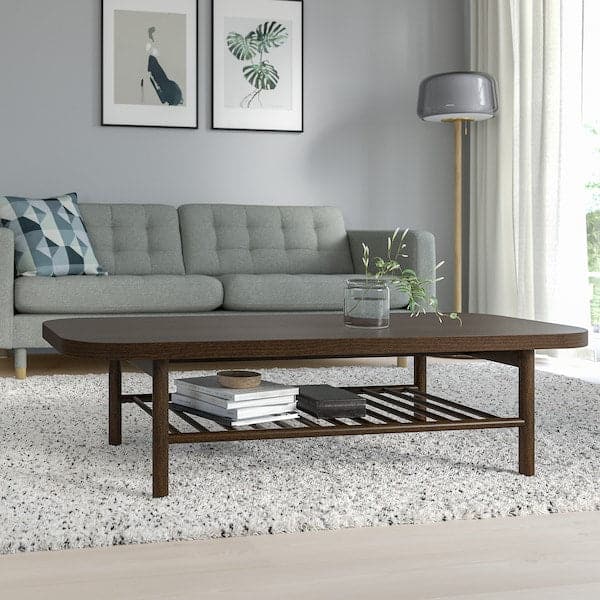 Ikea LISTERBY - Coffee table, dark brown beech veneer, 140x60 cm