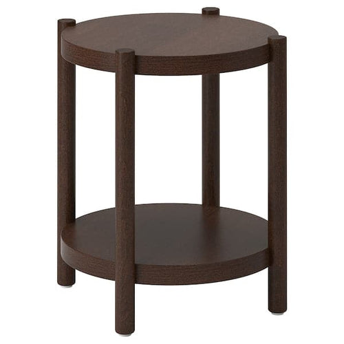 LISTERBY - Side table, dark brown beech veneer, 50 cm