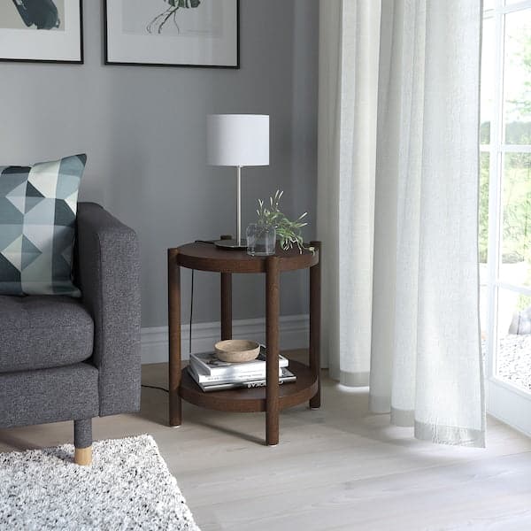 Ikea LISTERBY - Side table, dark brown beech veneer, 50 cm