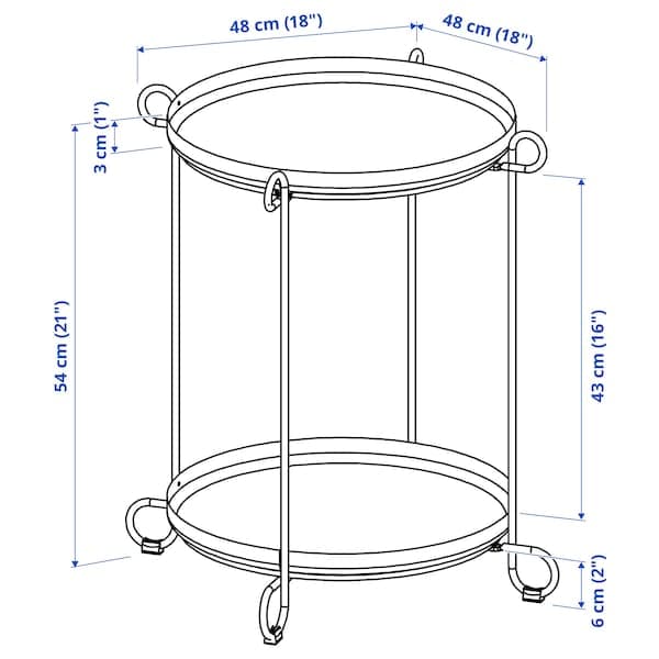 Ikea LIVELYCKE - Tray table, black, 50 cm