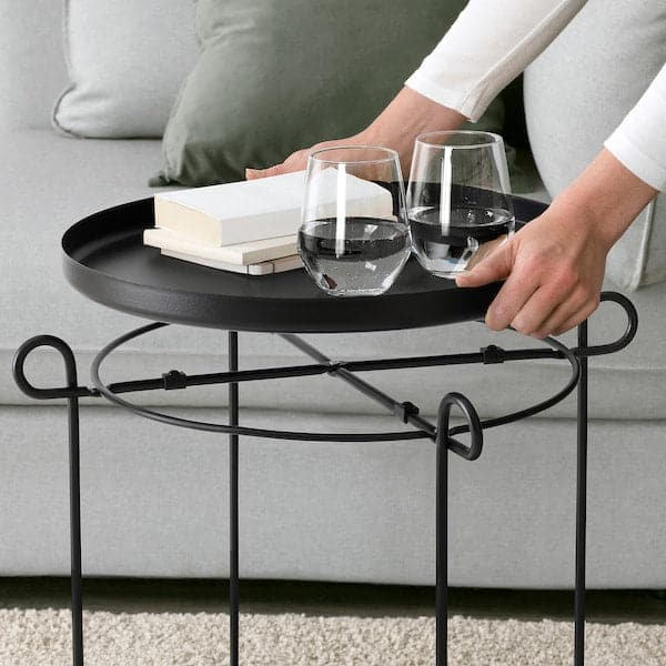 Ikea LIVELYCKE - Tray table, black, 50 cm