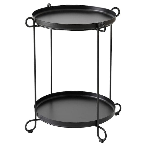 LIVELYCKE - Tray table, black, 50 cm