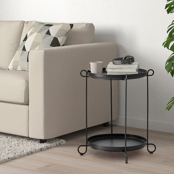 Ikea LIVELYCKE - Tray table, black, 50 cm