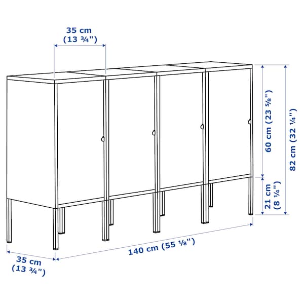 Ikea LIXHULT - Storage combination, anthracite, 140x35x82 cm