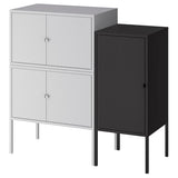LIXHULT cabinet combination, grey/anthracite, 95x35x92 cm