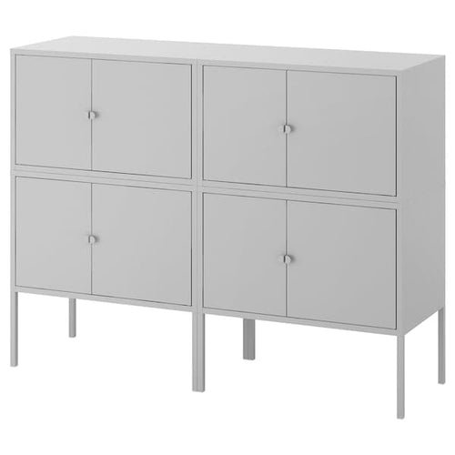 LIXHULT - Cabinet combination, grey, 120x35x92 cm