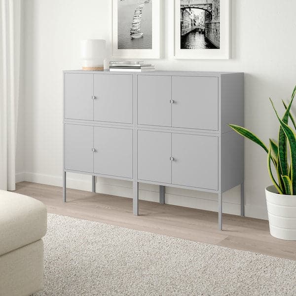 Ikea LIXHULT - Cabinet combination, grey, 120x35x92 cm