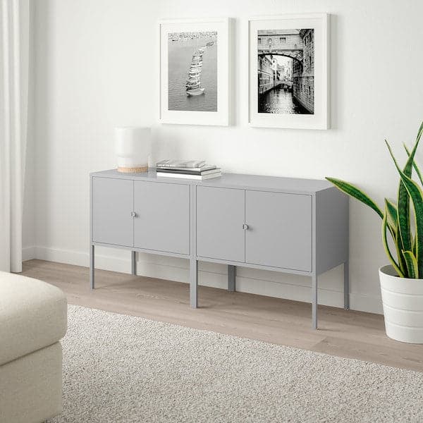 LIXHULT - Cabinet combination, grey, 120x35x57 cm