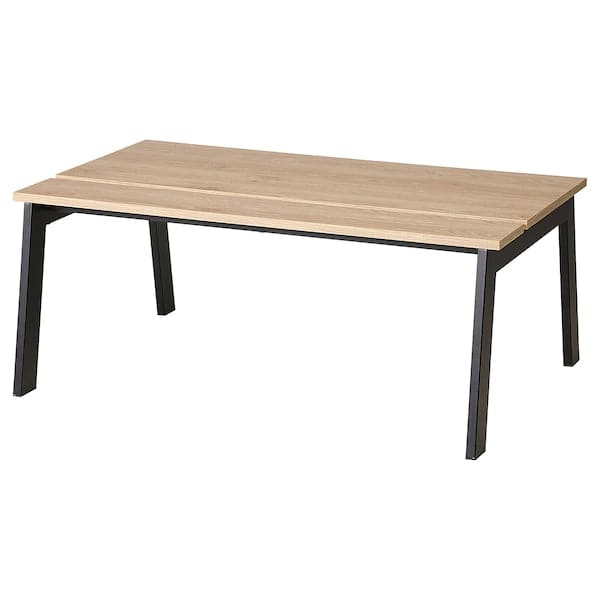 LJUNGSBRO - Coffee table, adjustable black/oak effect, 104x70 cm