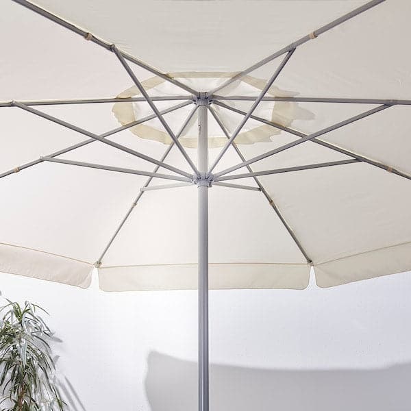 LJUSTERÖ - Parasol with base, beige/Huvön dark grey, 400 cm - best price from Maltashopper.com 79325483