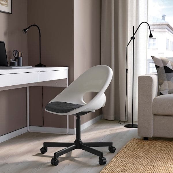 Ikea LOBERGET / MALSKÄR Rotating chair with pillow - black white/dark gray