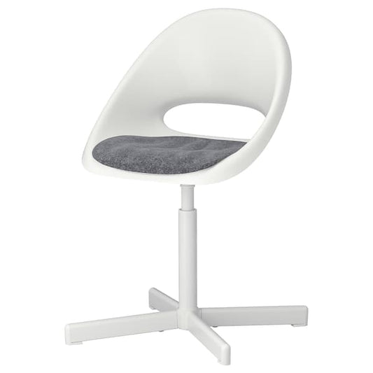 Ikea LOBERGET / SIBBEN - Children's desk chair/cushion, white/dark grey ,