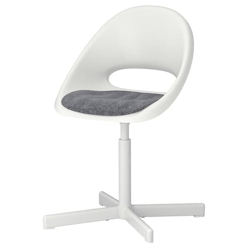 LOBERGET / SIBBEN - Children's desk chair/cushion, white/dark grey ,