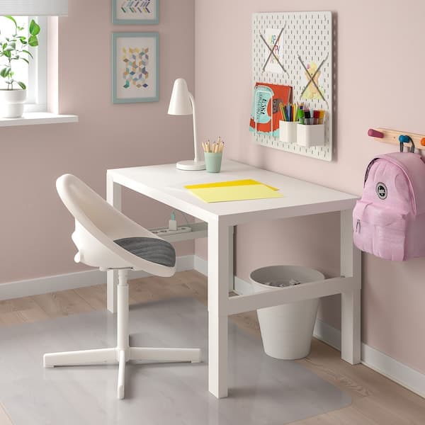Ikea LOBERGET / SIBBEN - Children's desk chair/cushion, white/dark grey ,