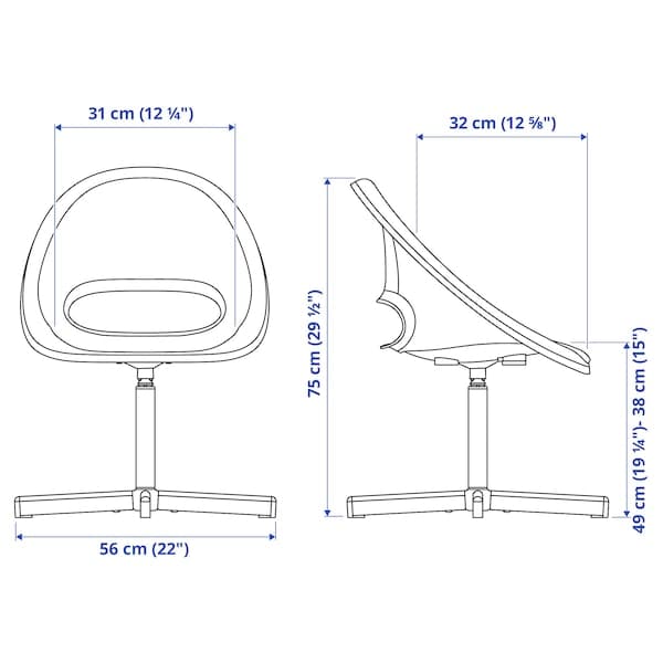 Ikea LOBERGET / SIBBEN - Children's desk chair, white
